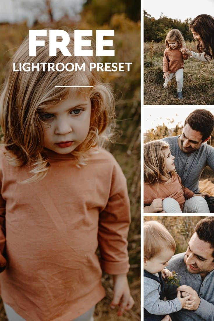 a collage of photos with the words free lightroom preset in white letters