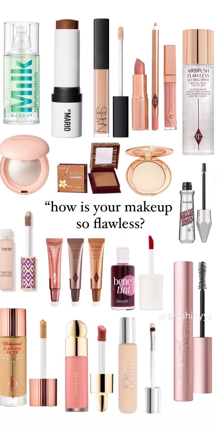 Combo Skin Makeup, Nice Makeup Products, Wedding Makeup Product List, Matte Makeup Products, Good Makeup Products, Skincare Routine Aesthetic, Natural Makeup Products, Make Ip, Must Have Makeup