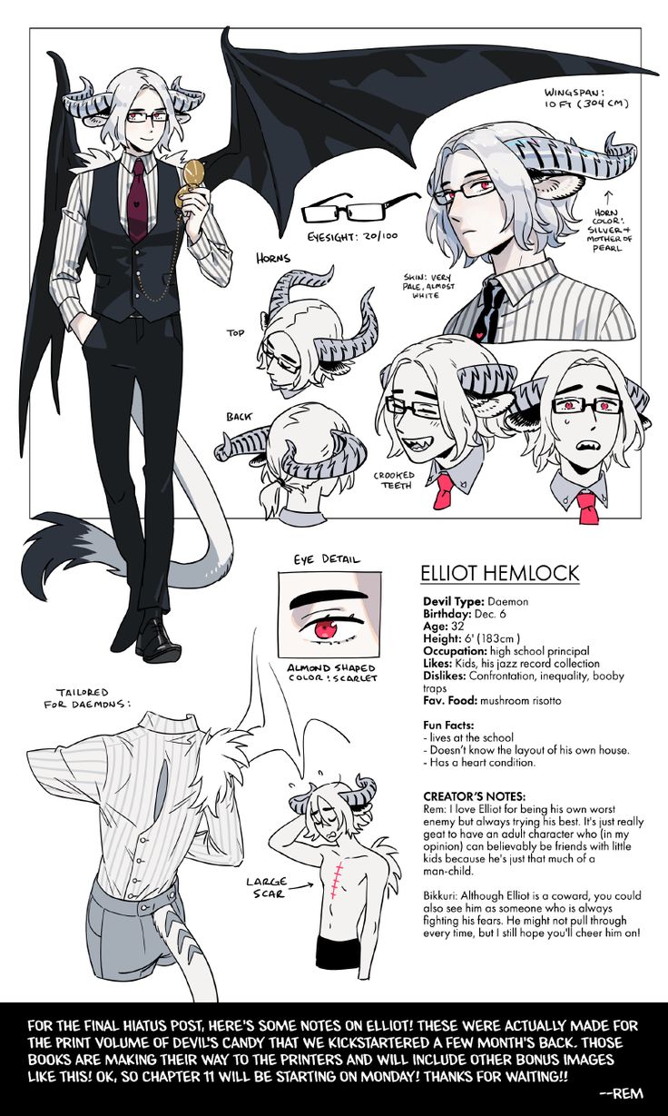 the character sheet for an animated movie is shown in black and white with red accents