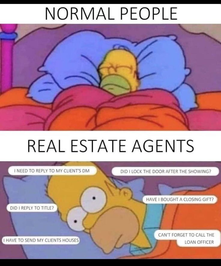 the simpsons character sleeping in bed with text that reads normal people real estate agent i need to