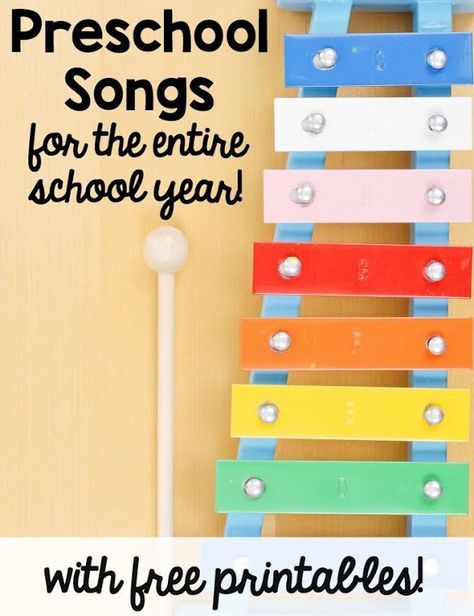 a poster with the words preschool songs for the entire school year