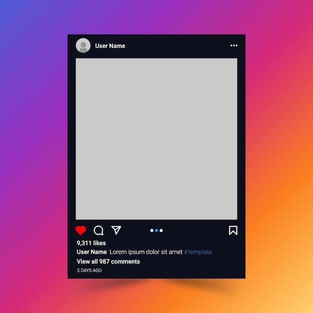 an instagram page with the text user name on it, in front of a multicolored background