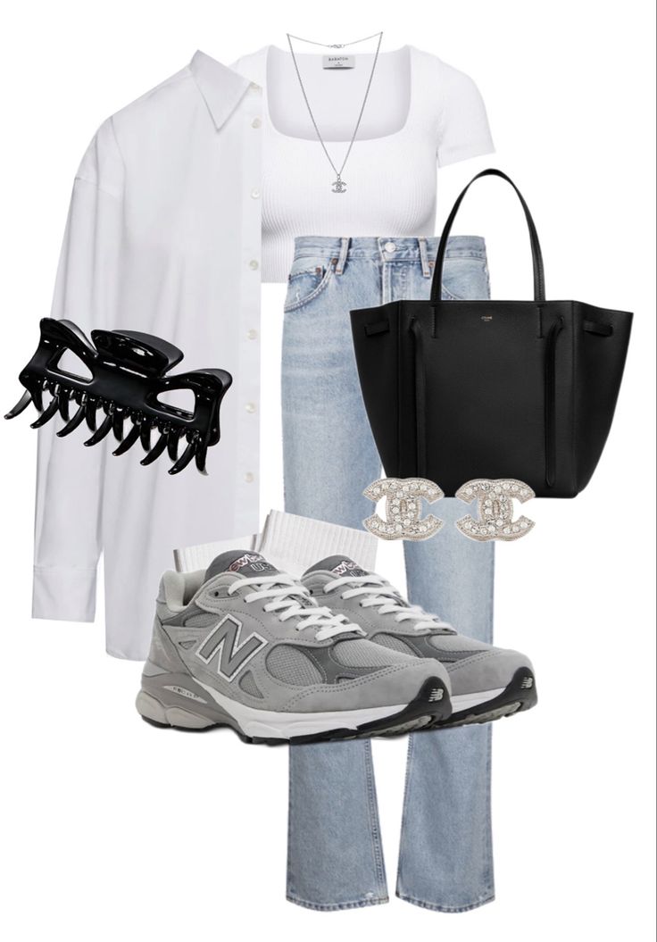 New Balance 990 V5 Outfit, Gray Shoes Outfit, New Balance Outfits, Grey Sneakers Outfit, Gray Shoes Women, Fashion School Outfits, Nike Tenis, Elegant Sneakers, Sneaker New Balance