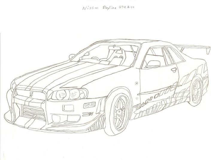 a drawing of a car that is in the process of being drawn by someone's hand