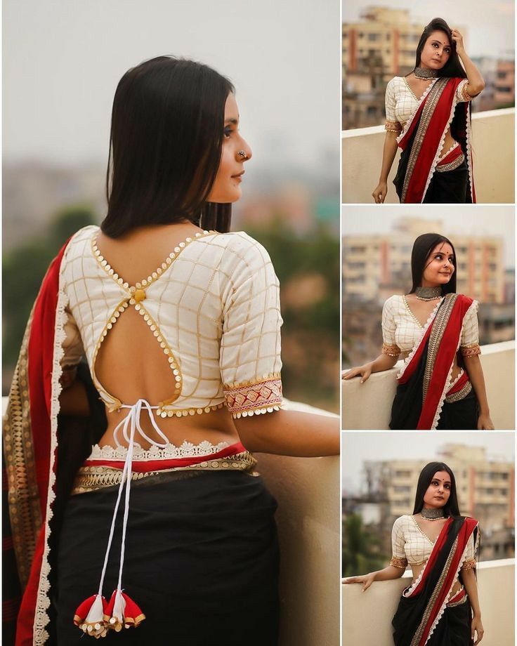 Saree Blouse Designs Back Style, Trendy Blouses Back Design, Indian Choli Designs Blouses, Bhandej Blouse Designs, Blaus Dising Back, Latest Fashion New Designer Blouse Design, Boatneck Blouse Back Designs, Sari Blouse Designs Back, Blause Disine Latest