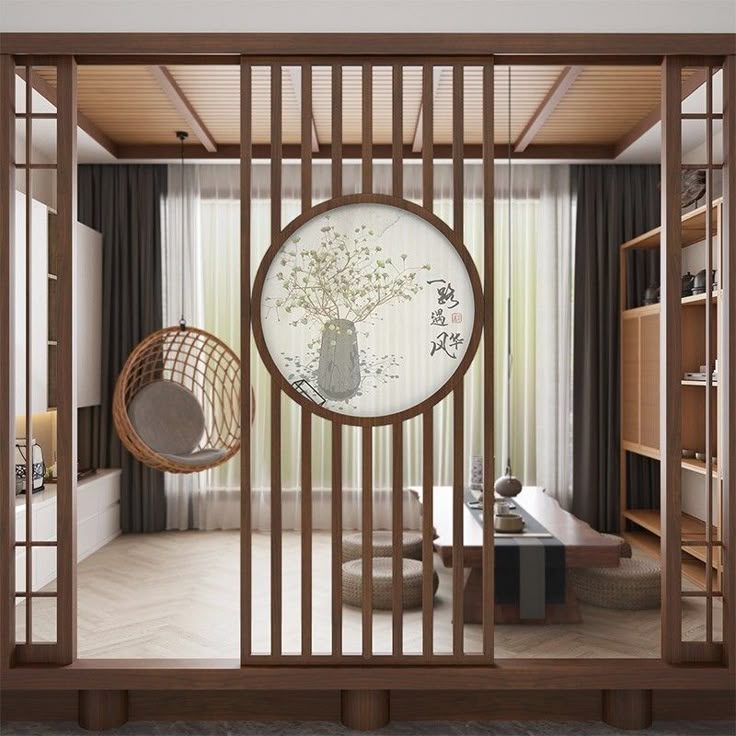 Room Divider Japanese Style, Japandi Partition Design, Cnc Panel Design Modern Interiors, Scandinese Interior, Chinese Interior Design Living Room, Japandi Partition, Chinese Interior Design Traditional, Japanese Partition, China Interior Design