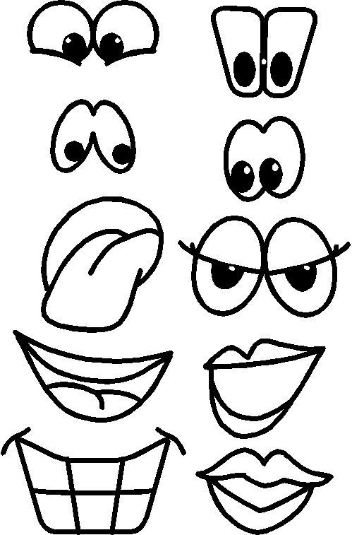 Printable Fruit Faces Adaptive Tasks, Face Cut Out, Face Template, Cartoon Eyes, Silly Faces, Cartoon Faces, Art Plastique, Face Drawing, Rock Art