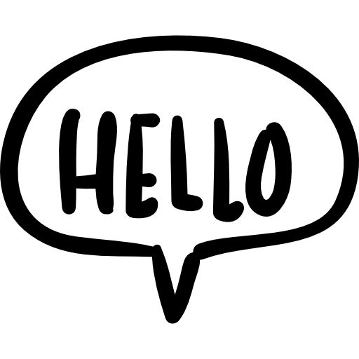 the word hello written in a speech bubble