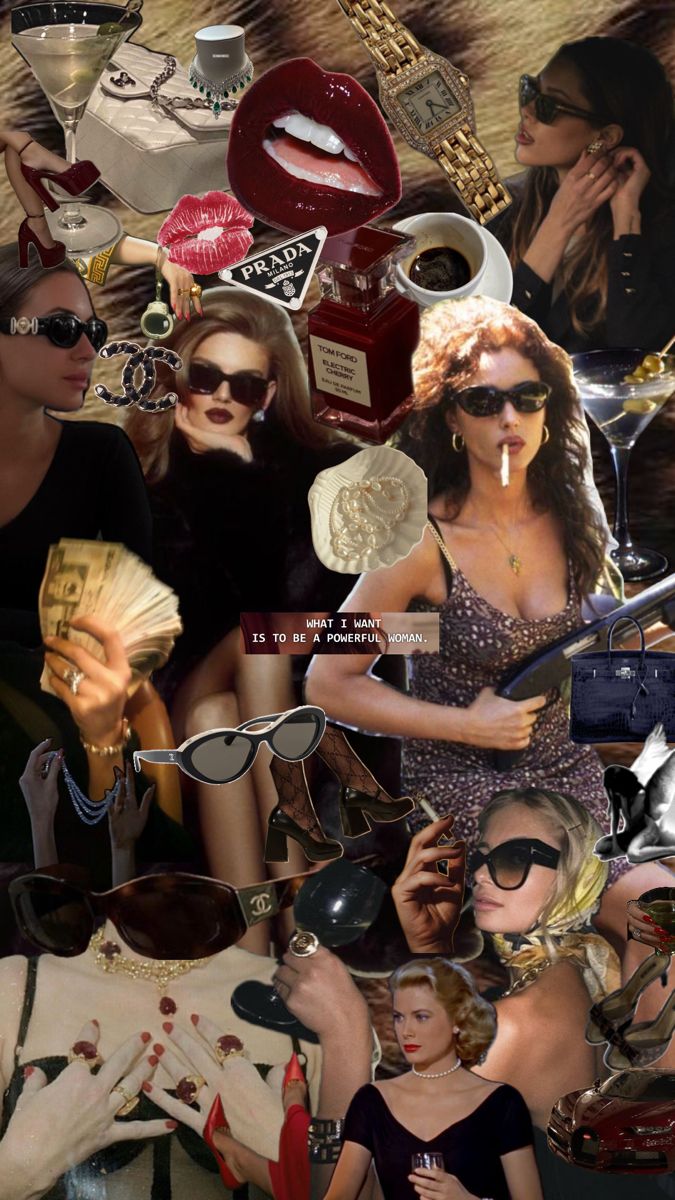 a collage of women with sunglasses and accessories