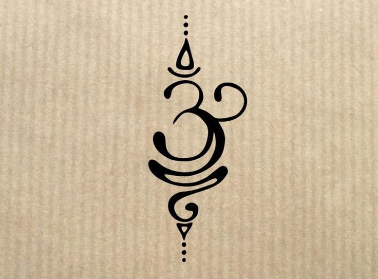 a black and white image of an omen symbol on a beige background with the word omen written in cursive writing