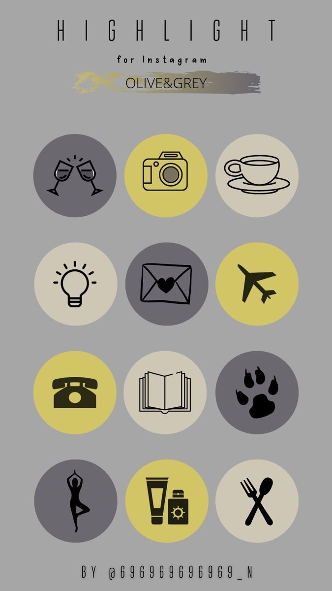 an image of different types of symbols in the shape of circles on a gray and yellow background