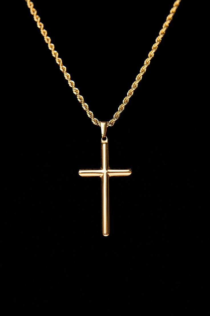 Gold Cross Curb Chain Everyday Necklace 24k Cross Catholic Crucifix Gift MODERN CLASSIC - Add style to a basic look with this solid 24K Gold or 14k White Gold Chain Necklaces. Our diamond-cut beveled links are much more reflective than the standard curb chain for a rich, perfect shine. It is strong and durable for daily wear yet not too thick for a comfortable fit. Wear alone with casual or formal attire for everyday modern elegance, with a favorite pendant for a personal statement or as a great Gold Chain Necklaces, Catholic Crucifix, White Gold Chain, Italian Jewelry, Personal Statement, Everyday Necklace, Perfect Gift For Him, Coin Jewelry, Chain Necklaces