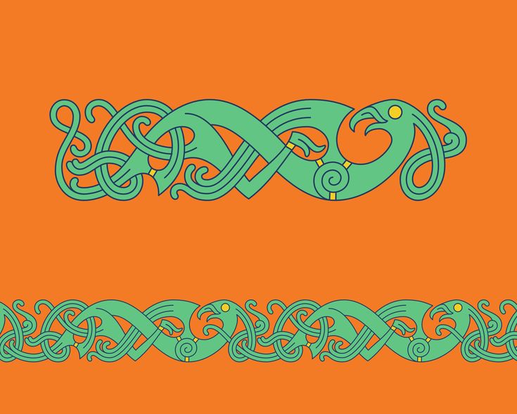 an orange and green background with two different type of letters that appear to be intertwined