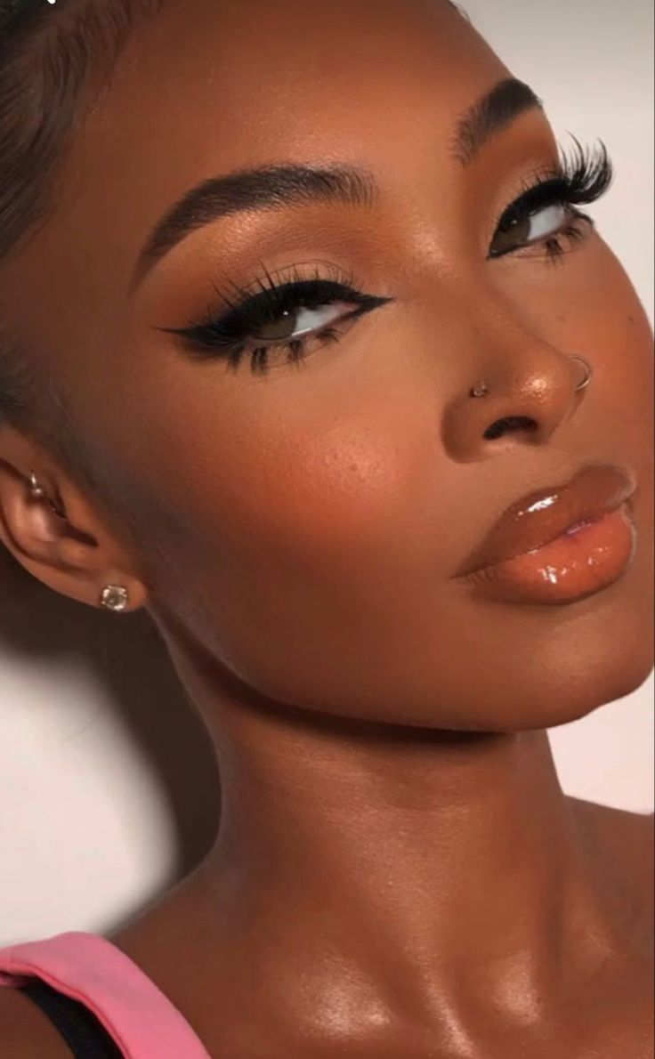 Mekap Mata, Natural Glam Makeup, Makeup For Black Skin, Brown Skin Makeup, Smink Inspiration, Glam Makeup Look, Dope Makeup, Braut Make-up, Black Makeup