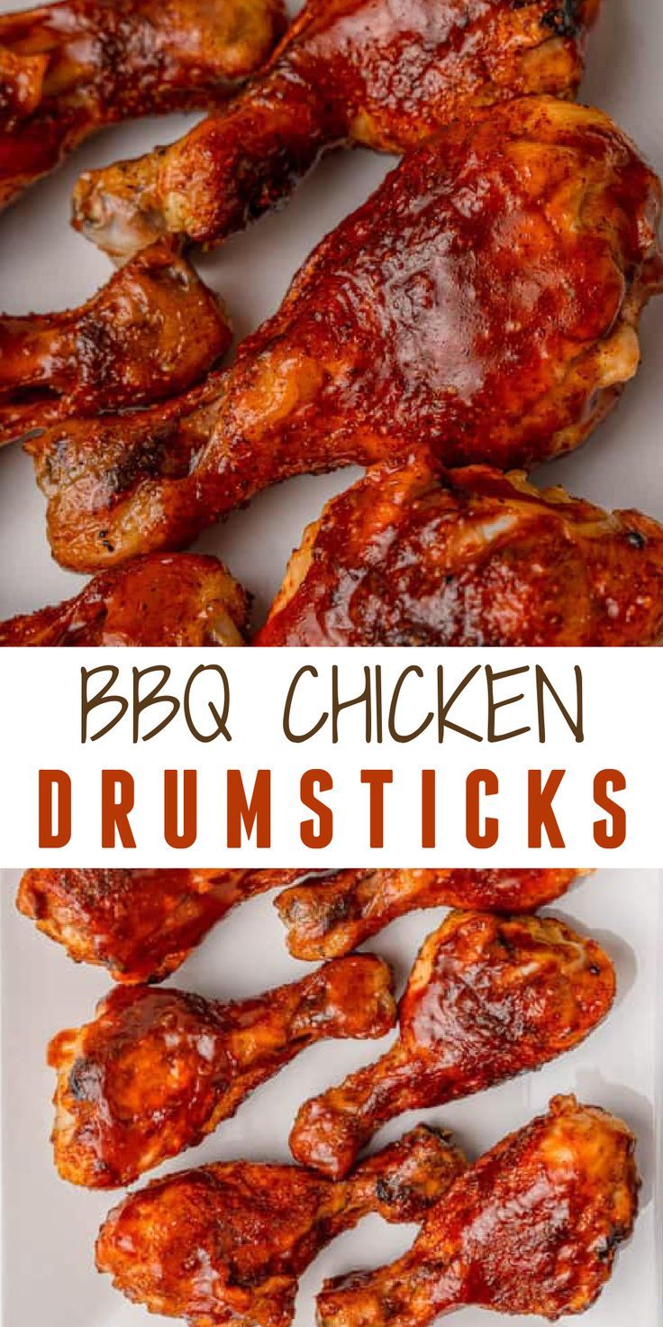 bbq chicken drumsticks on a white plate