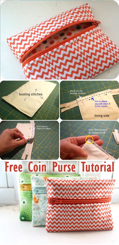 the instructions to make a zipper pouch for purses and bags are shown in this video