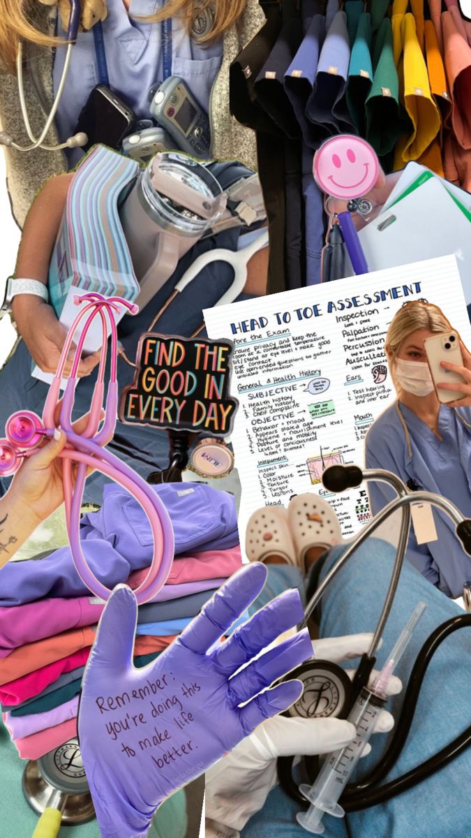 a collage of photos with gloves and other items in front of a woman's face