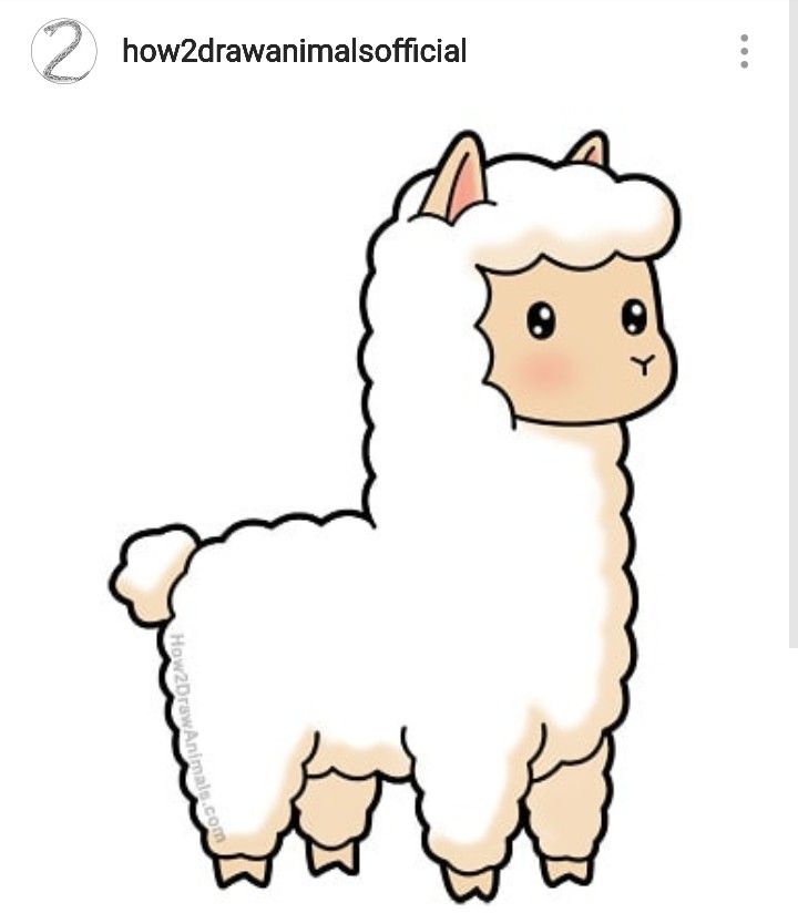 an image of a cartoon llama with the text how do i draw alpacas?