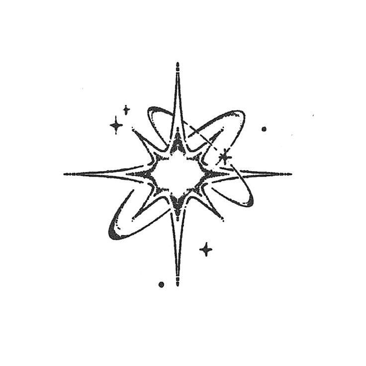 a black and white drawing of a star