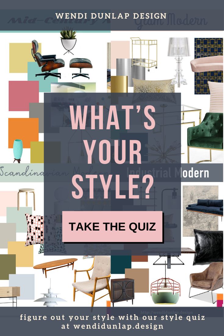 a collage of furniture with the words, what's your style? take the quiz