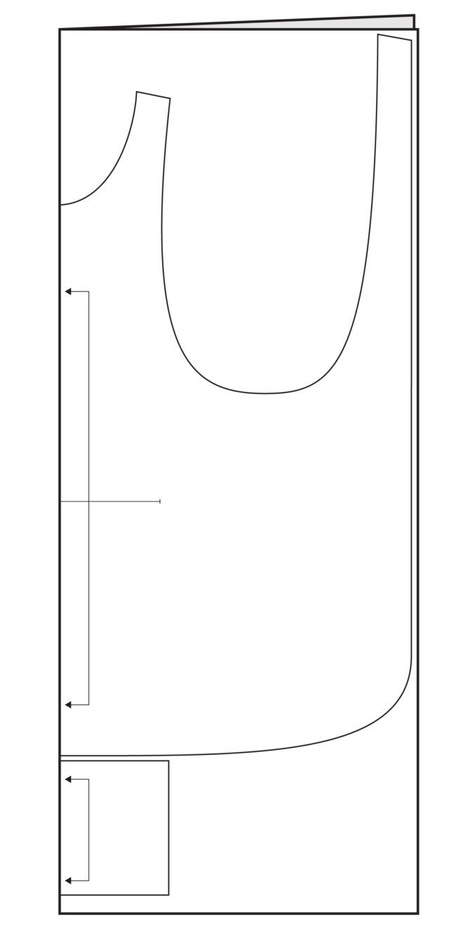 the top half of a vest pattern