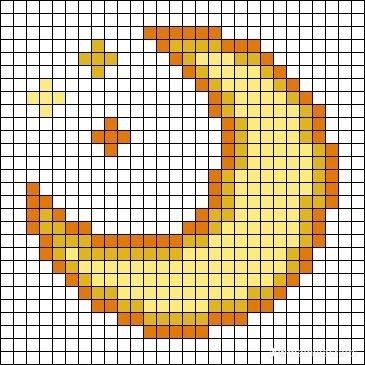 a cross stitch pattern with an orange smiley face