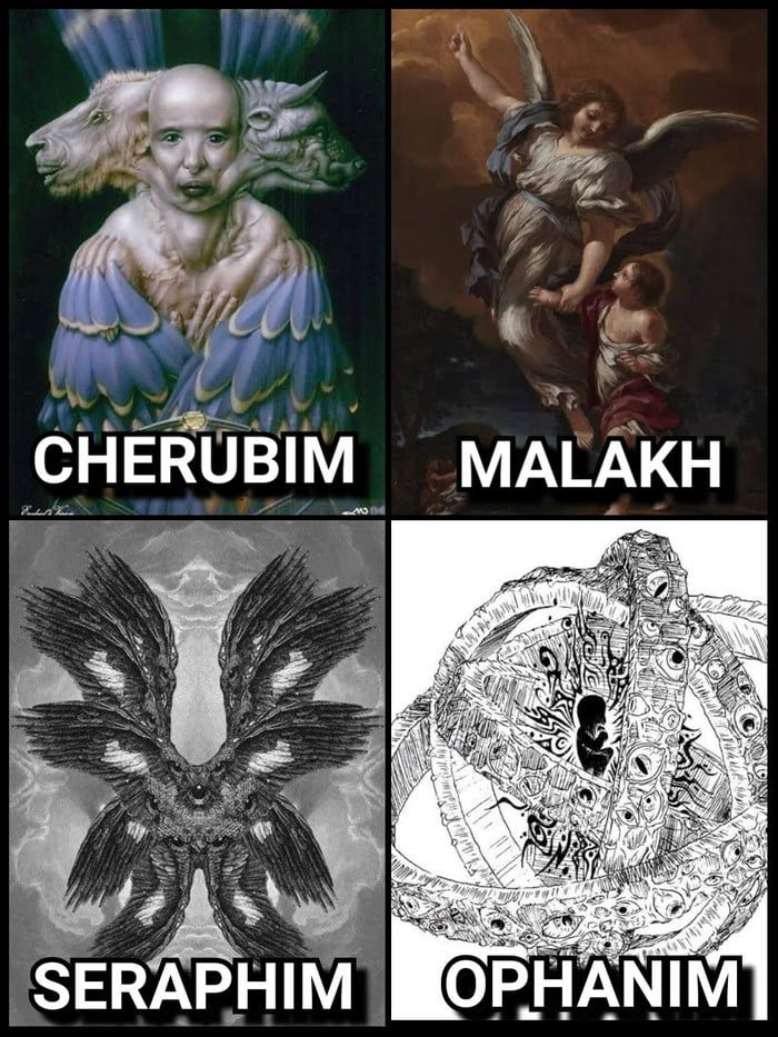 four different types of art that are in the same frame, each with their own name