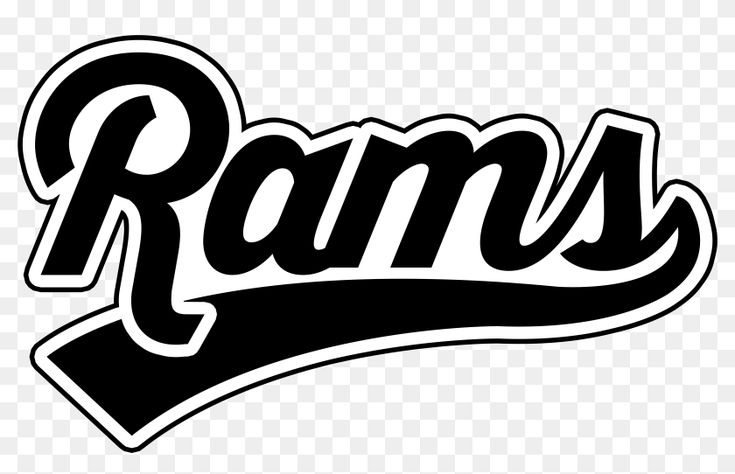 the rams logo is shown in black and white on a transparent background, with no background