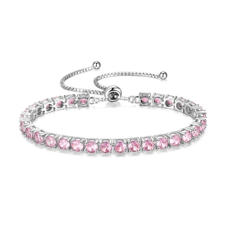 [PINK TOURMALINE BRACELET] This beautiful round pink tourmaline bracelet is modern and classic. The tennis bracelet is set with 30 pieces tourmaline stones, make the bracelet look so sparkling and stylish. Wearing it you will be more shinning in any occasions. [OCTOBER BIRTHSTONE BRACELET] Pink tourmaline gemstone will build your inner strength and unite your heart, mind, and spirit in love and passion. You can also choose your favorite gemstone color to match any style. [HIGH QUALITY FINE JEWEL January Birthstone Jewelry, Silver Tennis Bracelet, Tourmaline Bracelet, Birthstone Bracelet, Couple Jewelry, Tourmaline Stone, Jewelry Essentials, Ethical Jewelry, Birthstone Bracelets