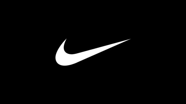 the nike logo on a black background