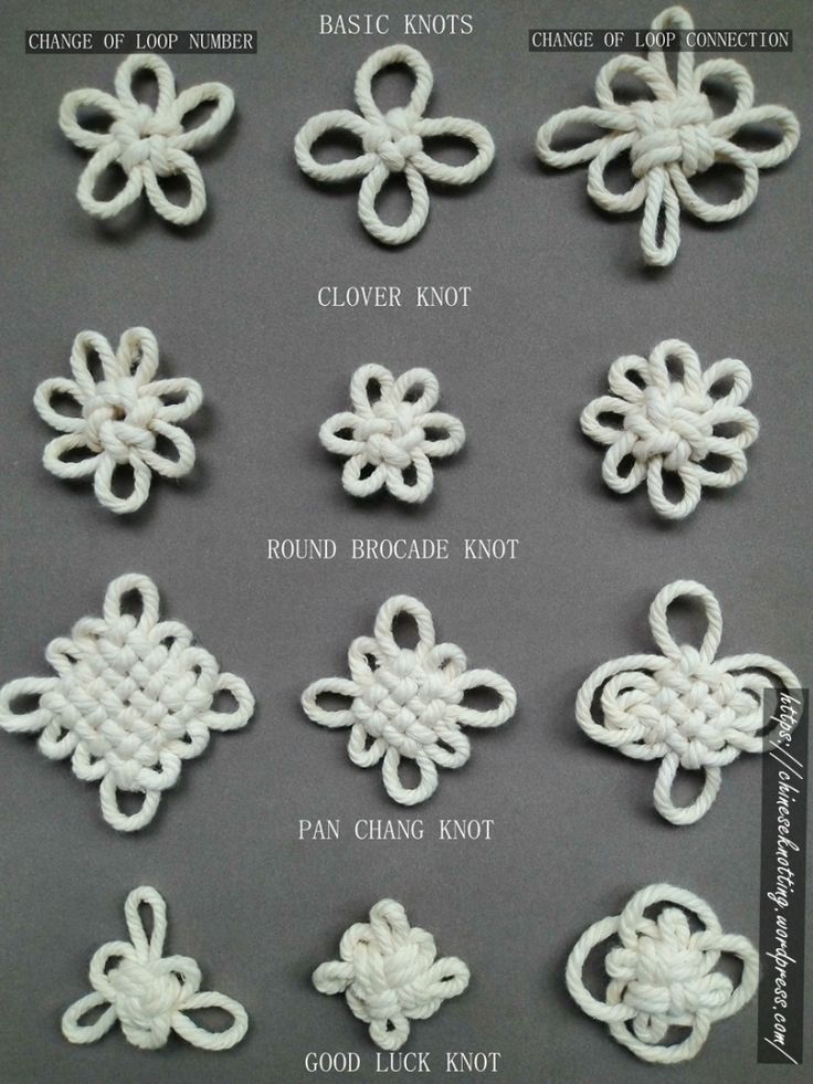 the instructions for crocheted flowers are shown in white yarn, and have four different types