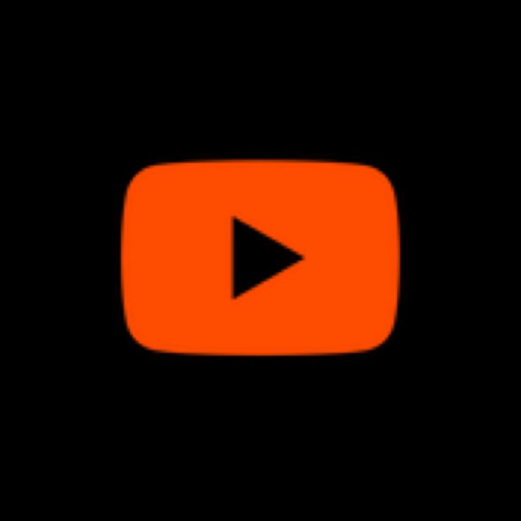 an orange play button on a black background