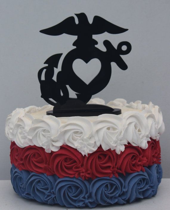 a cake decorated with red, white and blue icing