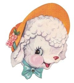 a white poodle with a yellow hat and bow tie on it's head