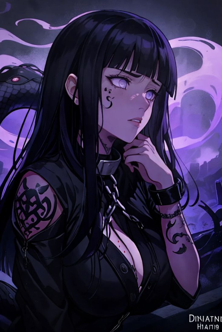 a woman with black hair and piercings standing in front of a purple background holding her hand to her face