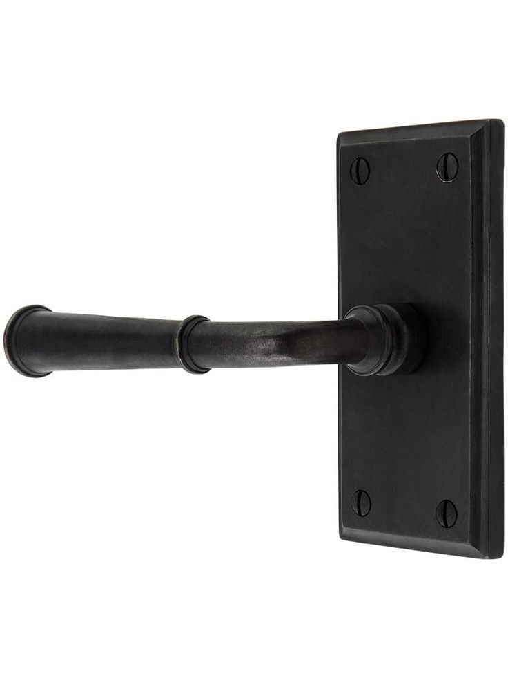 a black door handle on a white background