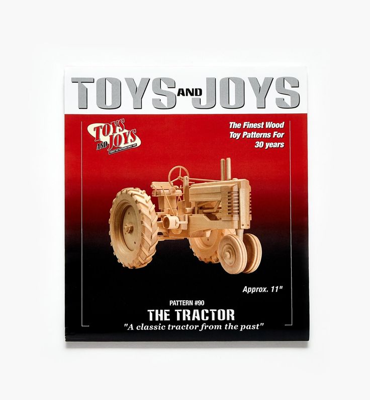 a toy tractor is shown on the cover of toys and joys magazine, which features an image of a farmer's tractor