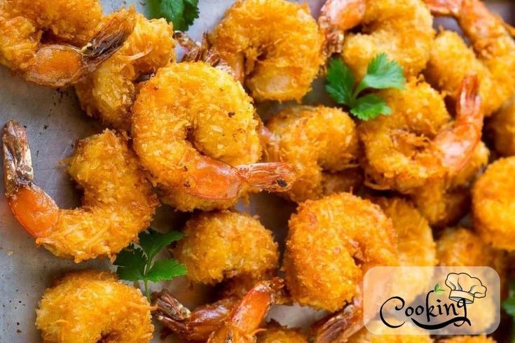 fried shrimp with parsley on the side