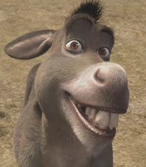 a donkey with the caption'totally ridiculous'in front of it is smiling