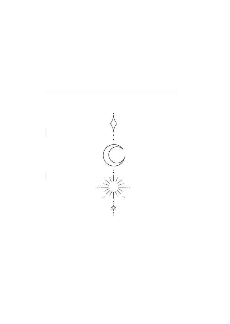 a black and white drawing of the moon and stars on a white background with lines