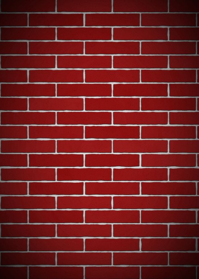 a red brick wall with white lines on it