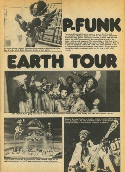 an advertisement for punk earth tour with pictures of the band