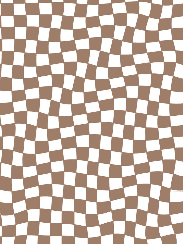 a brown and white checkerboard pattern that looks like it is going to fall