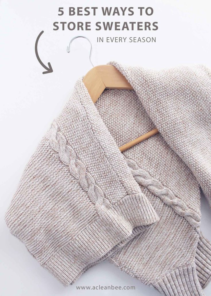 THE BEST WAY TO STORE SWEATERS Fold Sweater On Hanger, How To Fold A Sweater Over A Hanger, How To Hang A Sweater On A Hanger, How To Organize Sweaters In Closet, How To Fold Sweaters, Hang Sweaters, Store Sweaters, Folding Tips, Sweater Organization