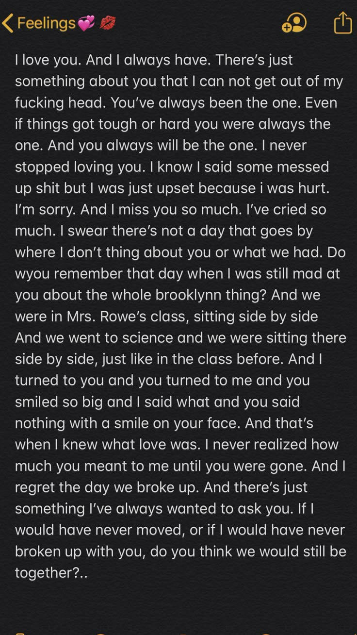 a text message with the caption'i love you and always have there's just something about that i can not get out of my life