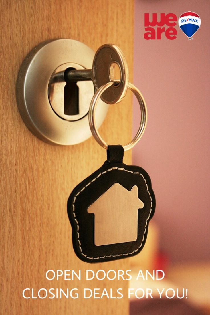 a door handle with a house shaped keychain on it