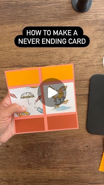 someone is making a card with the words how to make a never ending card