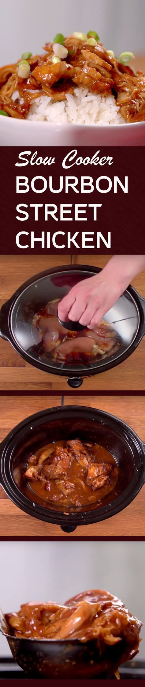 the steps to make bourbon street chicken are shown in this video, and it's ready