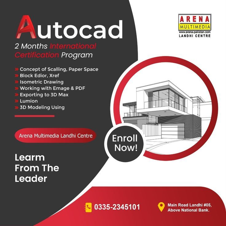 a flyer for an autocad construction program