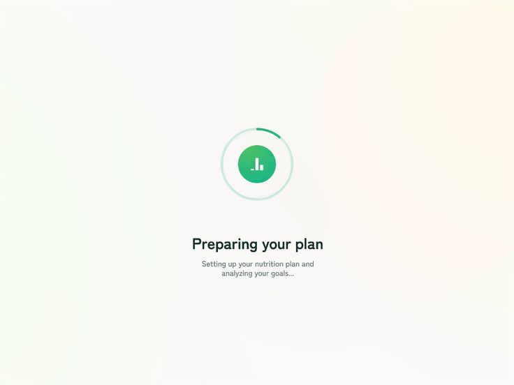 an image of a screen with the words preparing your plan written on it in green